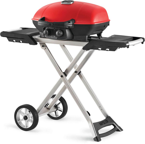 TravelQ 285X W/ Scissor Cart - Choose from Blue or Red (Red includes drop in griddle grate)