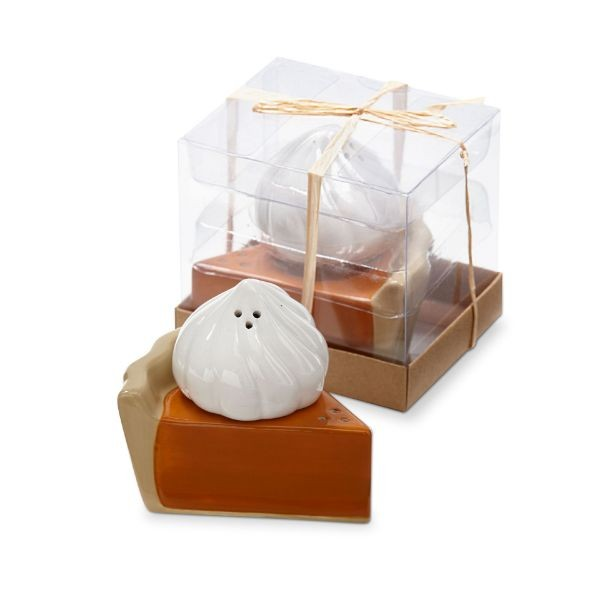 Pumpkin pie + whipped cream salt & pepper set of 2