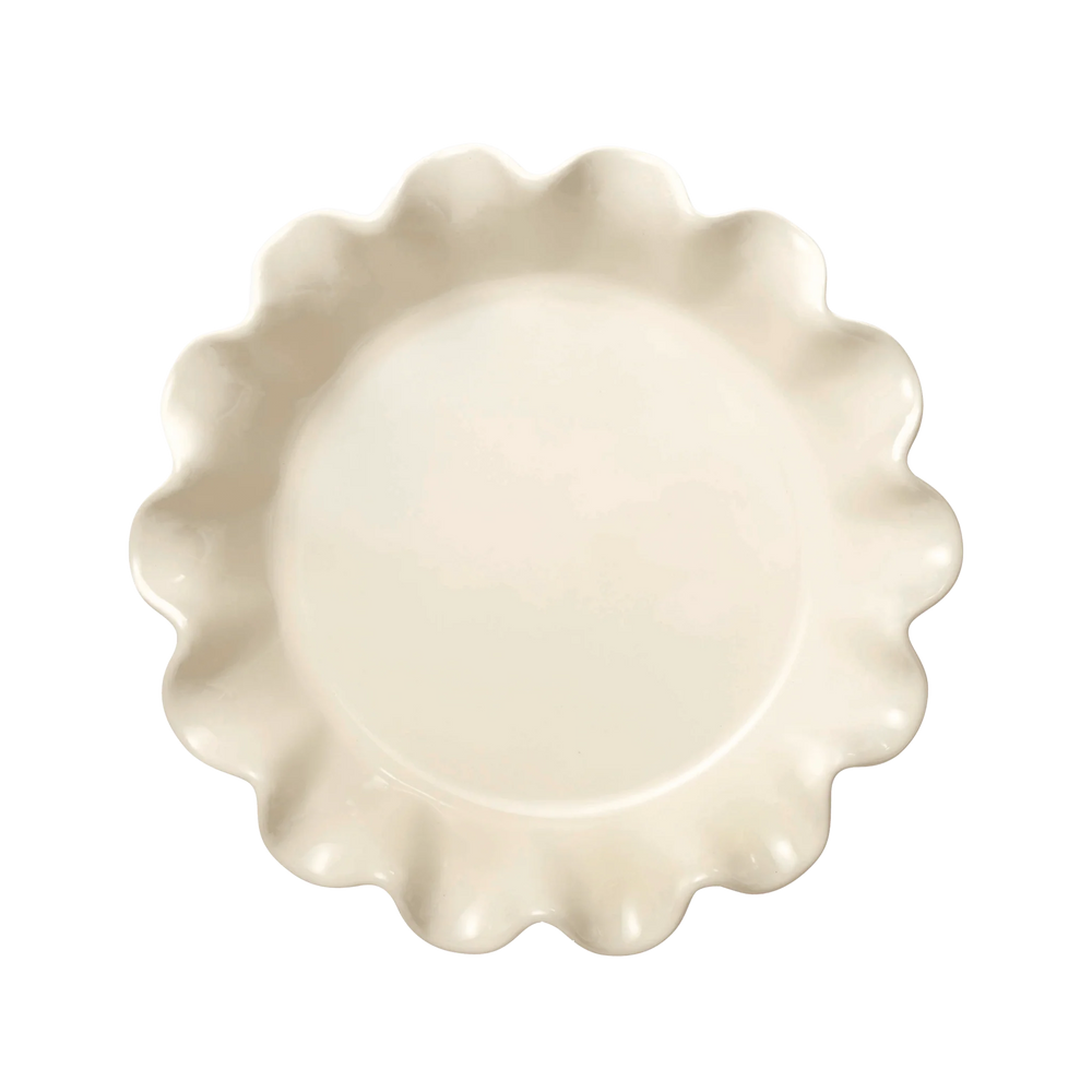 Clay Deep Ruffled Pie Dish