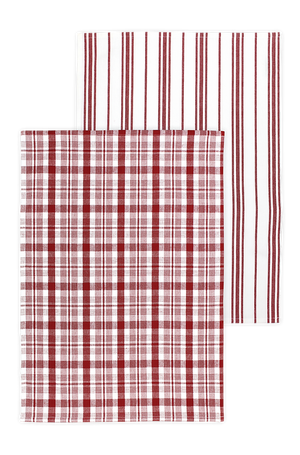 Farmhouse Towels Set of 2 Cabernet