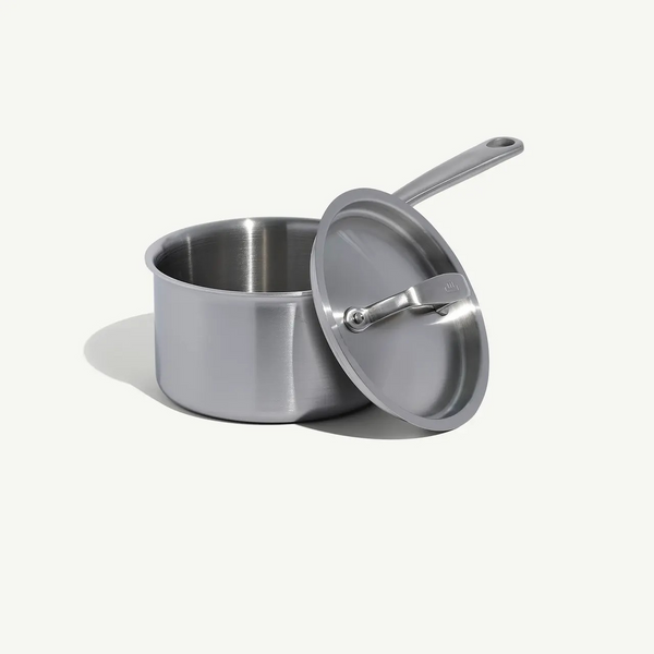 Cookware Set 6 Pc Stainless W/ Nonstick Fry Pan Made In