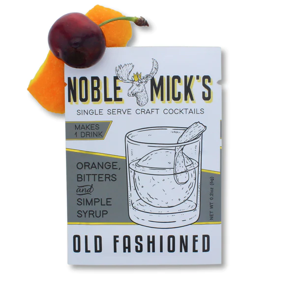 Noble Mick's Single Serve Craft Cocktail Orange, Bitters & Simple Syrup Old Fashioned