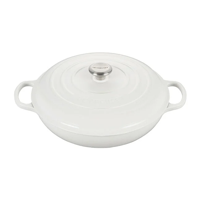 Le Creuset, White, 5qt., Signature Braiser