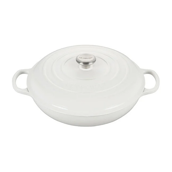 Le Creuset, White, 5qt., Signature Braiser