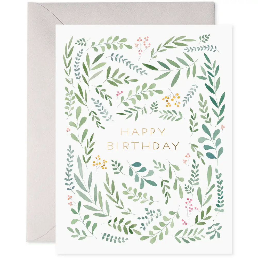 Pretty Leaves | Floral Birthday Greeting Card