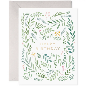 Pretty Leaves | Floral Birthday Greeting Card