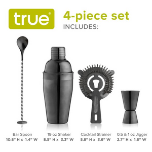 Gunmetal Black Barware Set