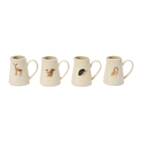 Hand-Painted Creamer with Forest Animal Asst.