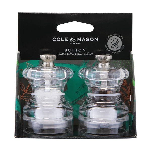 Cole & Mason, Salt Pepper Mill Button Acrylic