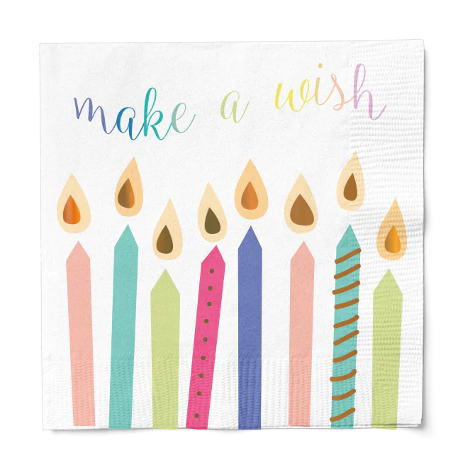 Lunch Napkin Birthday Candles 2 Ply/16pk
