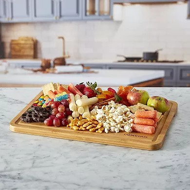 11-Compartment SnackleBox with Locking Bamboo Cutting Board Lid