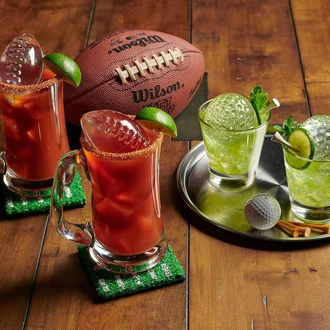 Sports Ball Ice Molds (Set of 4: Includes Football, Baseball, Soccer, Basketball)