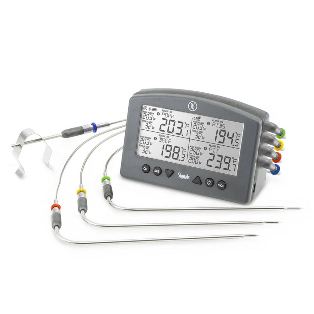 Signals Charcoal BBQ Alarm Thermometer with Wi-Fi and Bluetooth® Wireless Technology - Charcoal