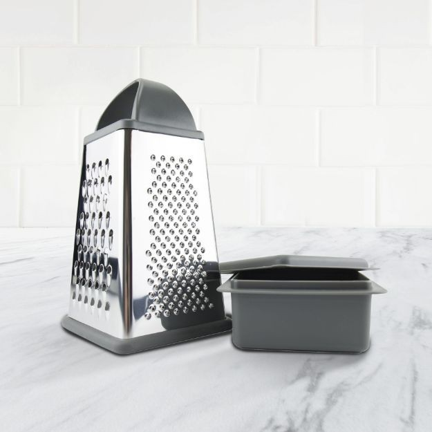 Elements Box Grater with Storage Container - Charcoal