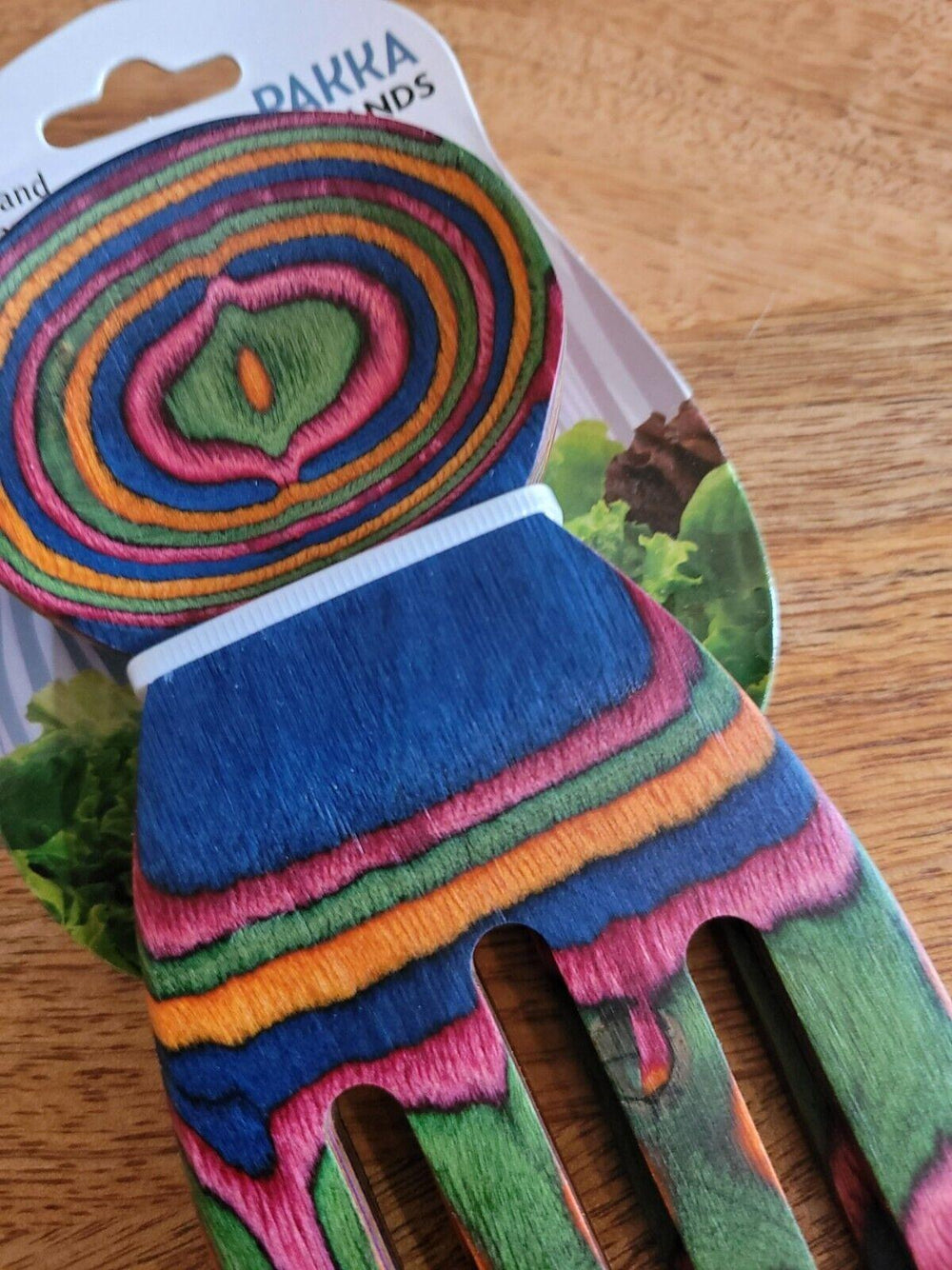 Island Bamboo Pakkawood Salad Hands Rainbow