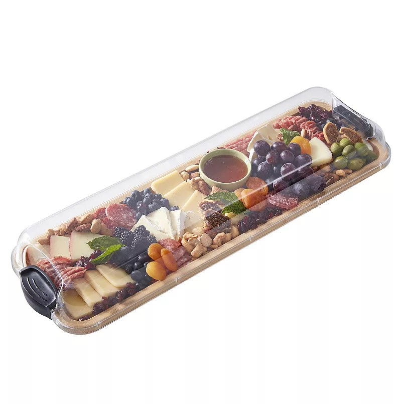 Build-a-Board 7-in. x 22-in. Rectangle Bamboo Charcuterie Board with Lid