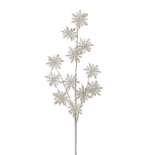 Glittered Snowflake Spray 30"
