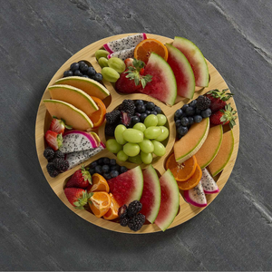 Build-a-Board 14" Round Bamboo Charcuterie Board with Lid