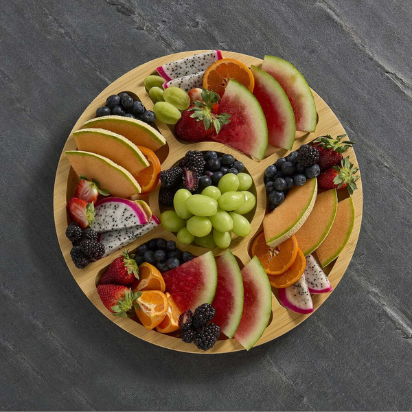Build-a-Board 14" Round Bamboo Charcuterie Board with Lid