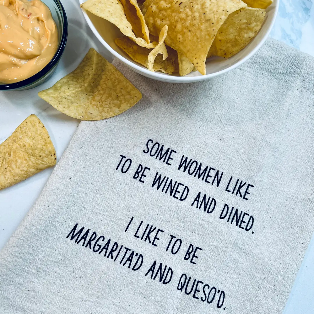 Some Women Like To Be Wined and Dined Funny Tea Towel