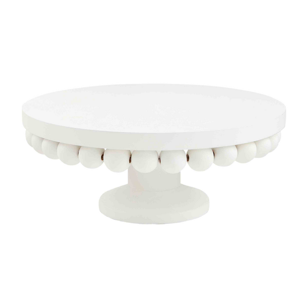 Mud Pie White Beaded Pedestal Large