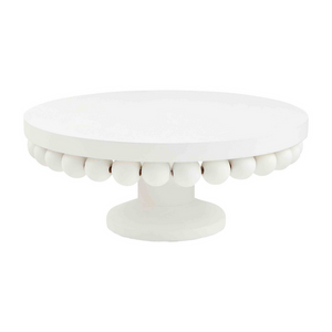 Mud Pie White Beaded Pedestal Large