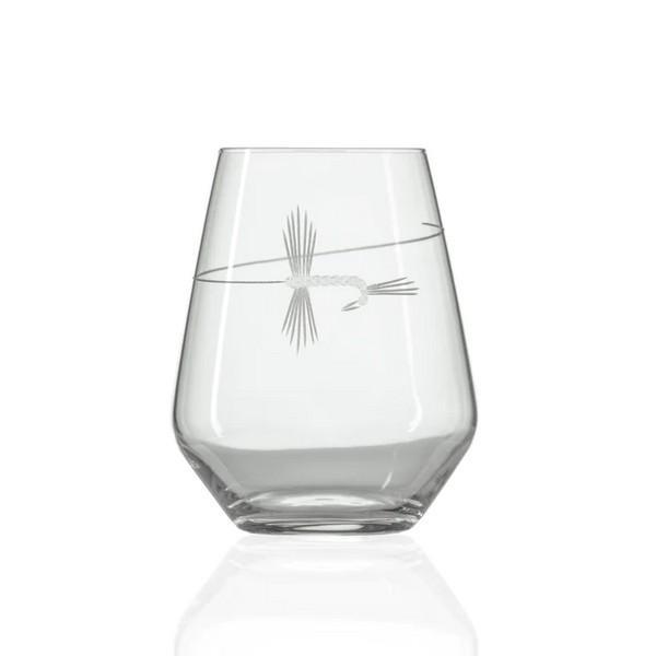 Fly Fishing Stemless Wine Tumbler 17oz.