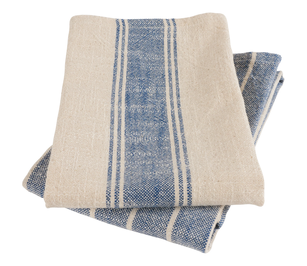 Firenze (Blue) Natural Washed Dish Towels Set of 2