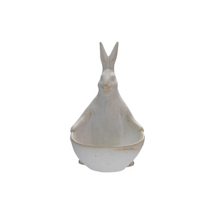 Stoneware Rabbit with Bowl