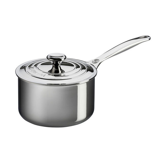 Le Creuset, Stainless Steel, 3qt., Saucepan