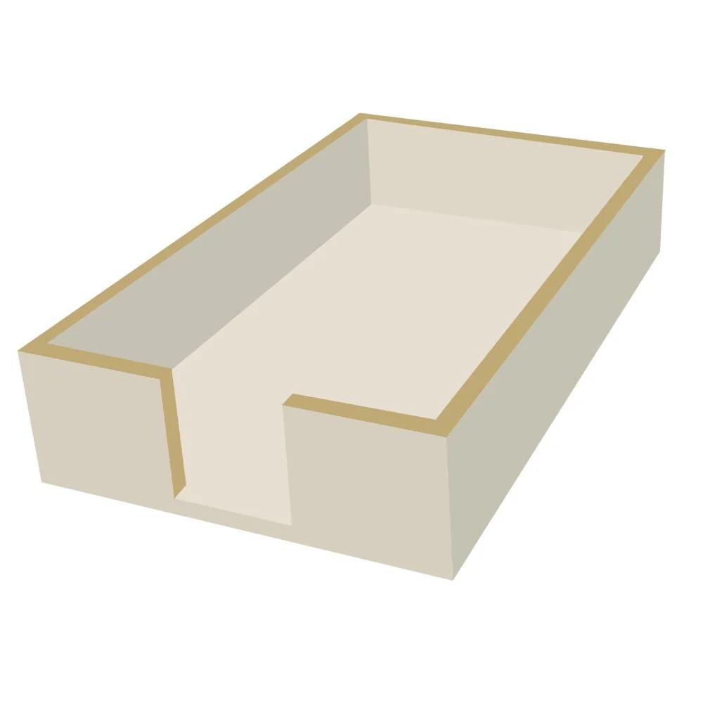 Guest Towel Holder Wood Taupe/Gold