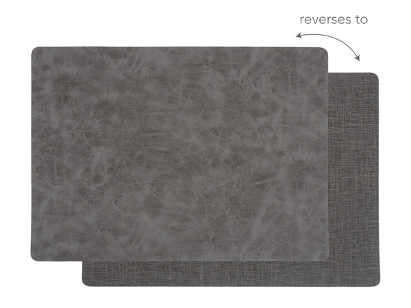 Gray KAF Home Santiago Faux Leather Placemat, 13" x 18"