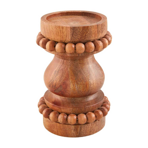 Brown Short Beaded Candlestick
