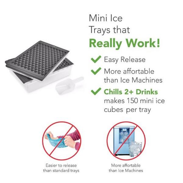 Mini Ice Twist & Release Trays with Storage Bin and Ice Scoop