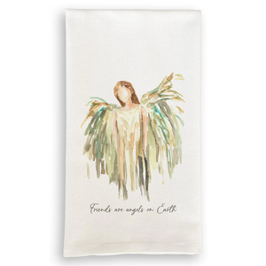 Tea Towel Gold Celestial Angel with Friends Quote