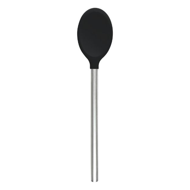 Silicone Mixing Spoon SS Handle Black