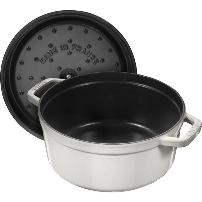 Staub  5.5-qt Round Dutch Oven - White Truffle