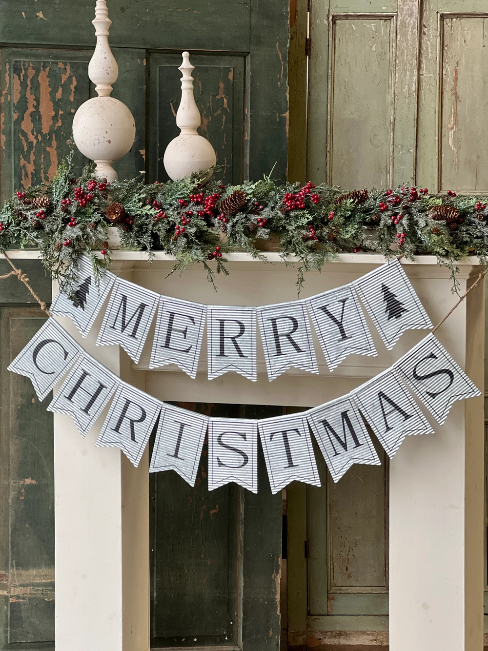 Merry Christmas Garland Duo
