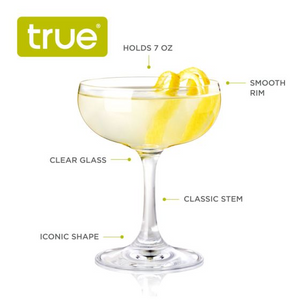 7 oz Coupe Glasses, Set of 4 by True