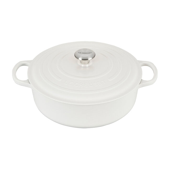 Le Creuset, White, 6.75qt., Signature Round Wide Oven