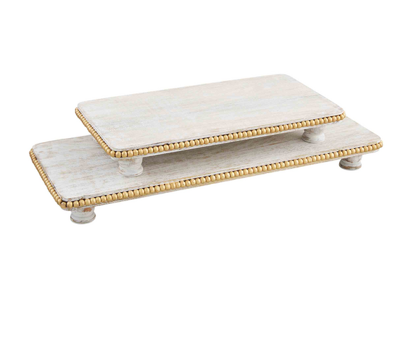 Gold Beaded Serving Board Large Set of 1