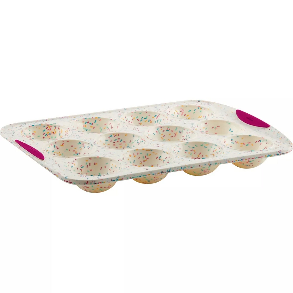 12CT Muffin Pan Confetti Fuchsia