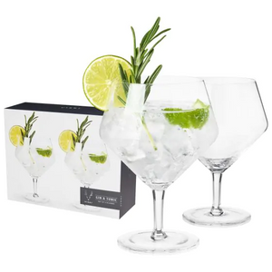 Angled Crystal Gin & Tonic Glasses by Viski