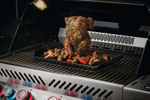 Ceramic Roasting Pan and Beer can Chicken Roaster Set
