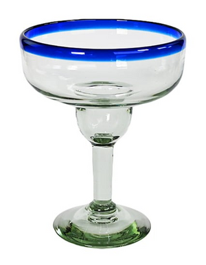 Cobalt Blue Rim Margarita Glass