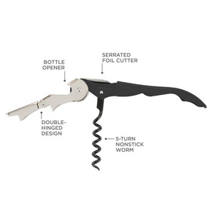 Black Truetap™ Double-Hinged Waiter's Corkscrew