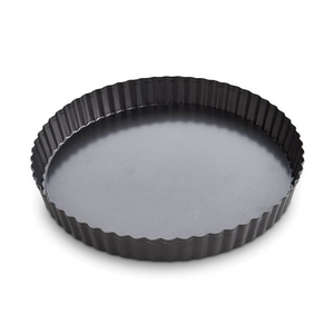 Quiche Pan Round Non-Stick Carbon Steel, Removable Base - Two SIzes
