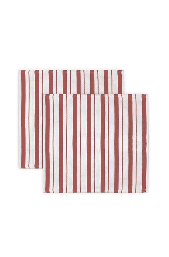 Basket Weave Dish Cloth Set of 2 Brick