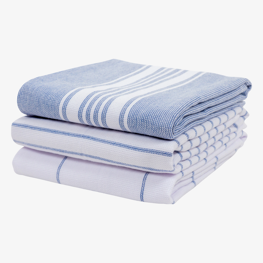 Monoco (Blue) Terry Kitchen Towels Set of 3