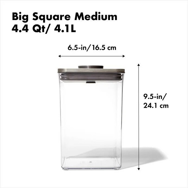 Steel POP Container - Big Square Medium (4.4 Qt)